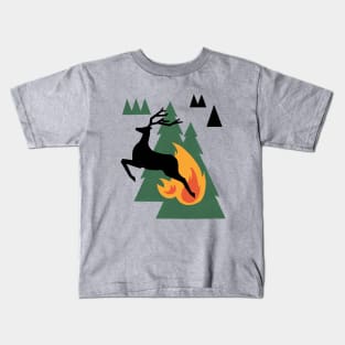 Deer and Wildfire Kids T-Shirt